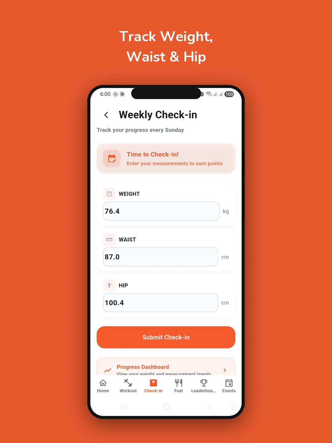 CorpFit Weekly Check-in